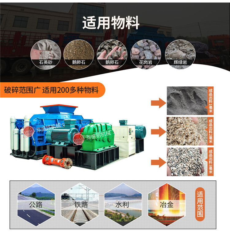 对辊制砂机适应物料 对辊制砂机适应物料